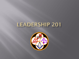 LEADERSHIP 201 - Knights Templar