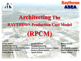 Architecting the Raytheon Production Cost Model (RPCM)