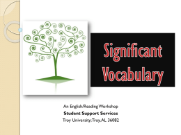 Significant Vocabulary