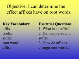 Prefix, Suffix, and Base Words