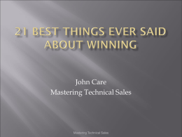 Top 21 Winning Quotes - Mastering Technical Sales