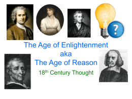 The Age of Enlightenment aka The Age of Reason