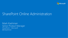 SharePoint Online Administration