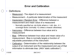 Error and Calibration - Agricultural engineering