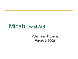 Micah Legal Aid