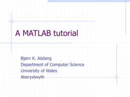 A simple introduction to MATLAB