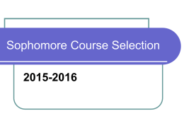 Sophomore Course Selection - DeForest Area School District