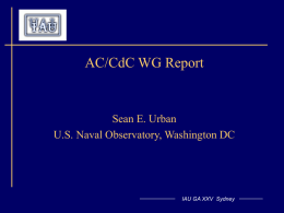 AC/CdC report IAU GA Sydney