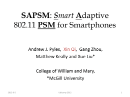 SAPSM: Smart Adaptive 802.11 PSM for Smartphones