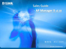Sales Guide of AP Manager II