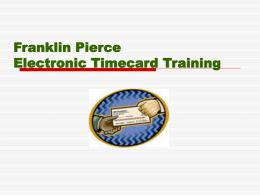 Franklin Pierce Electronic Time Card Training