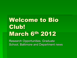 Welcome to Bio Club!