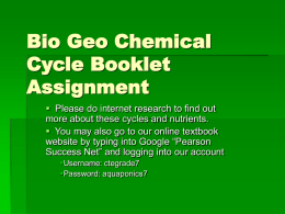 Bio Geo Chemical Cycle Booklet Assignment