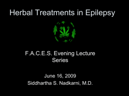 Herbal Treatments in Epilepsy