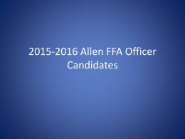 2015-2016 Allen FFA Officer Candidates