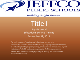 Jefferson County Public Schools Title I
