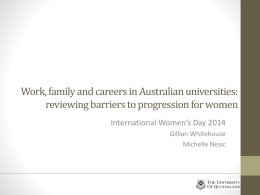 Work, family and careers in Australian universities