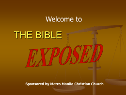 The Bible Exposed - Add To Your Learning