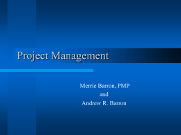 Project Management - Barron Research Group
