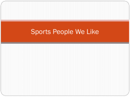 Sports people we like