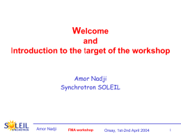 Welcome and Introduction to the target of the workshop