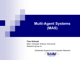 Multi-agent systems