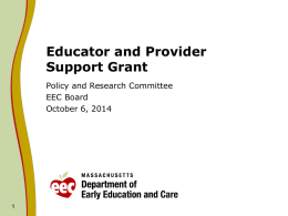 FY15 Educator and Provider Support Grant