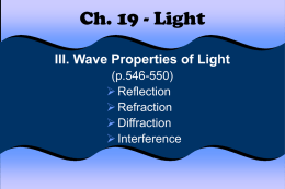 III. Wave Properties of Light