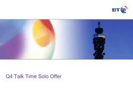 Q4 Talk Time Solo Offer - BT Business Plan broadband