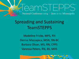 Presentation Title - TeamSTEPPS National Implementation