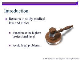 Legal and Ethical Issues in Medical Practice, Including HIPAA