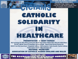 Catholic Solidarity in Health Care