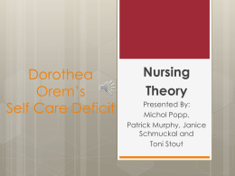 Dorothea Orem’s - RN to BSN Professional Portfolio
