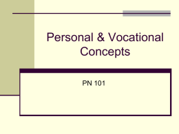 Personal & Vocational Concepts