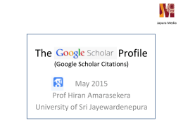 The Profile(Google Scholar Citations)