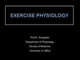 EXERCISE PHYSIOLOGY - University of Jaffna
