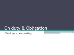 On duty & Obligation