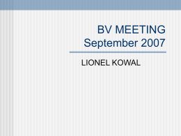BV MEETING September 2007