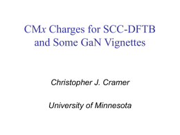 CMx Charges for SCC-DFTB and Some GaN Vignettes
