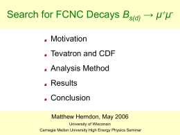 Searches for FCNC Decays Bs(d) → μ+μ-