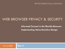 Web Browser Privacy & Security