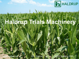 Haldrup Trials Machinery