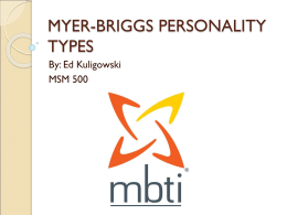 MYER-BRIGGS PERSONALITY TYPES