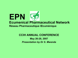 Introducing the Ecumenical Pharmaceutical Network
