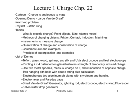 PowerPoint Presentation - Lecture 1 Electric Charge