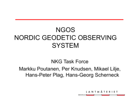 NGOS NORDIC GEODETIC OBSERVING SYSTEM