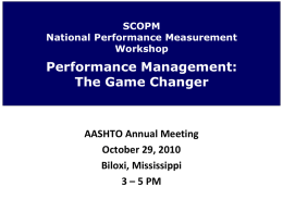 Comparative Performance Measures Update