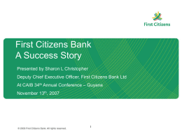 Sharon Christopher, "First Citizens Bank: A Success Story"