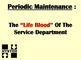 Periodic Maintenance For Service Techs