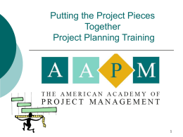 PM Planning - International Academy of Project Management